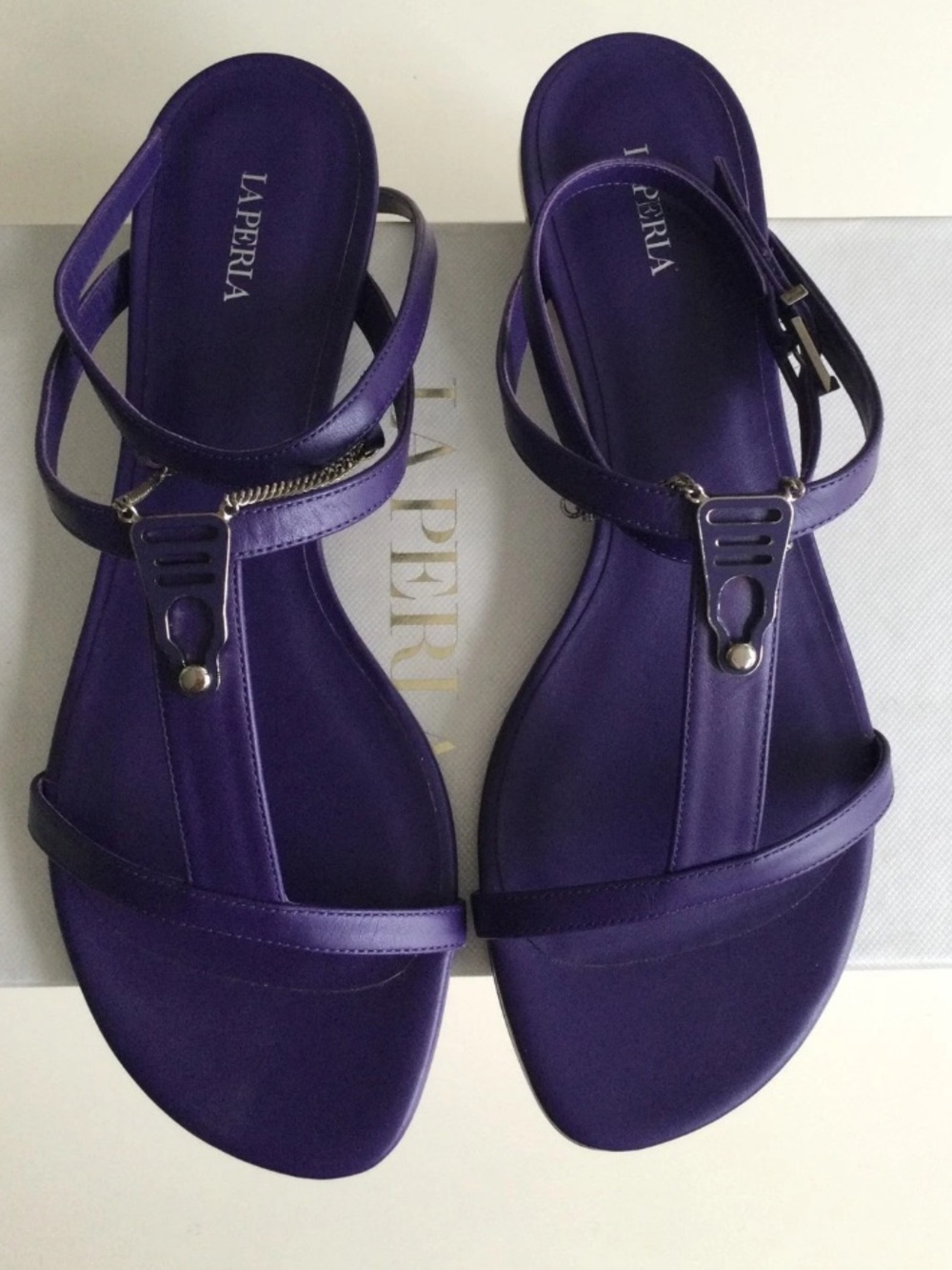 LA PERLA Flat Sandal with Chain Size US 39